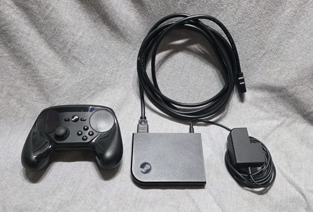 Steam Link 1003 & Steam Controller Black W Power Cord + HDMI Cable. No Dongle.